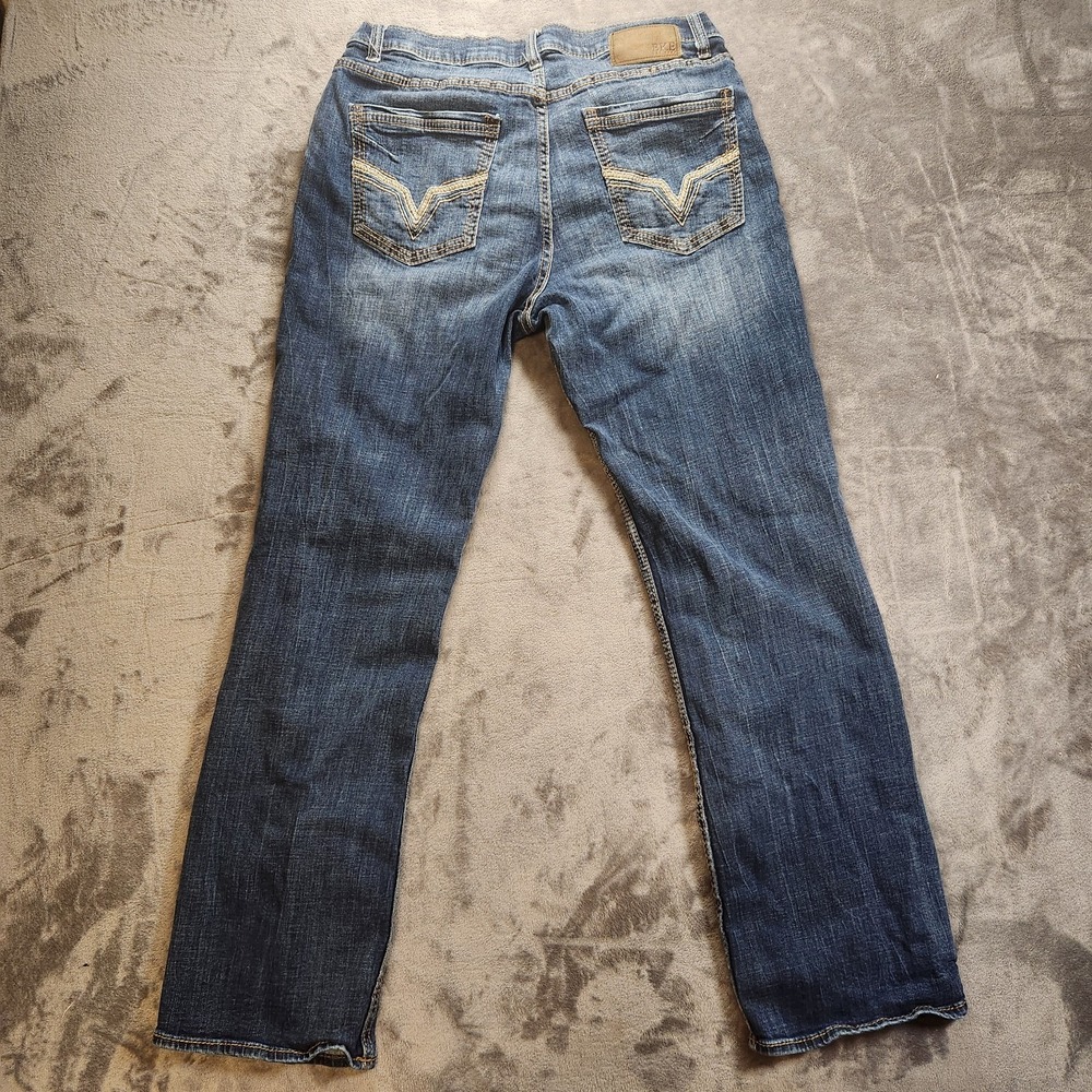 BKE Jeans Mens 34x32 Blue Tyler Bootcut Relaxed Fit Medium Wash Denim - Picture 2 of 9